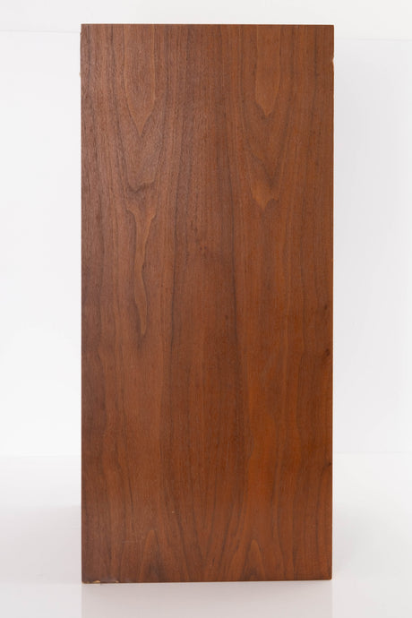 Left side view of a used Monitor Audio MA5 Series II Standmount Speakers in a Teak finish