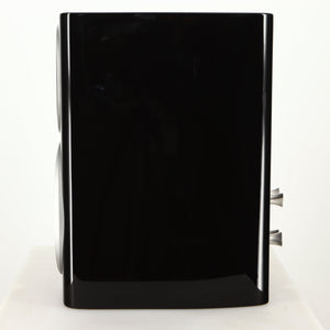 Right side view of a used Monitor Audio Platinum PL100 III Standmount Speaker in a piano black finish