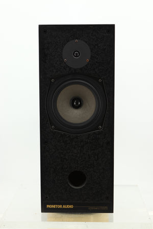Front view of a used Monitor Audio R352 Standmount Speakers in Black Ash finish