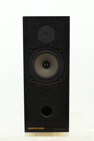 Front view of a used Monitor Audio R352 Standmount Speakers in Black Ash finish