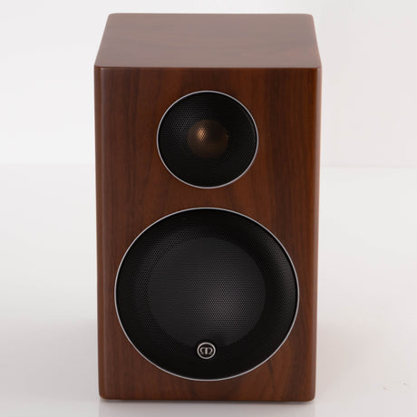 Front view of a used Monitor Audio Radius 90 Standmount Speaker in a Rosewood finish