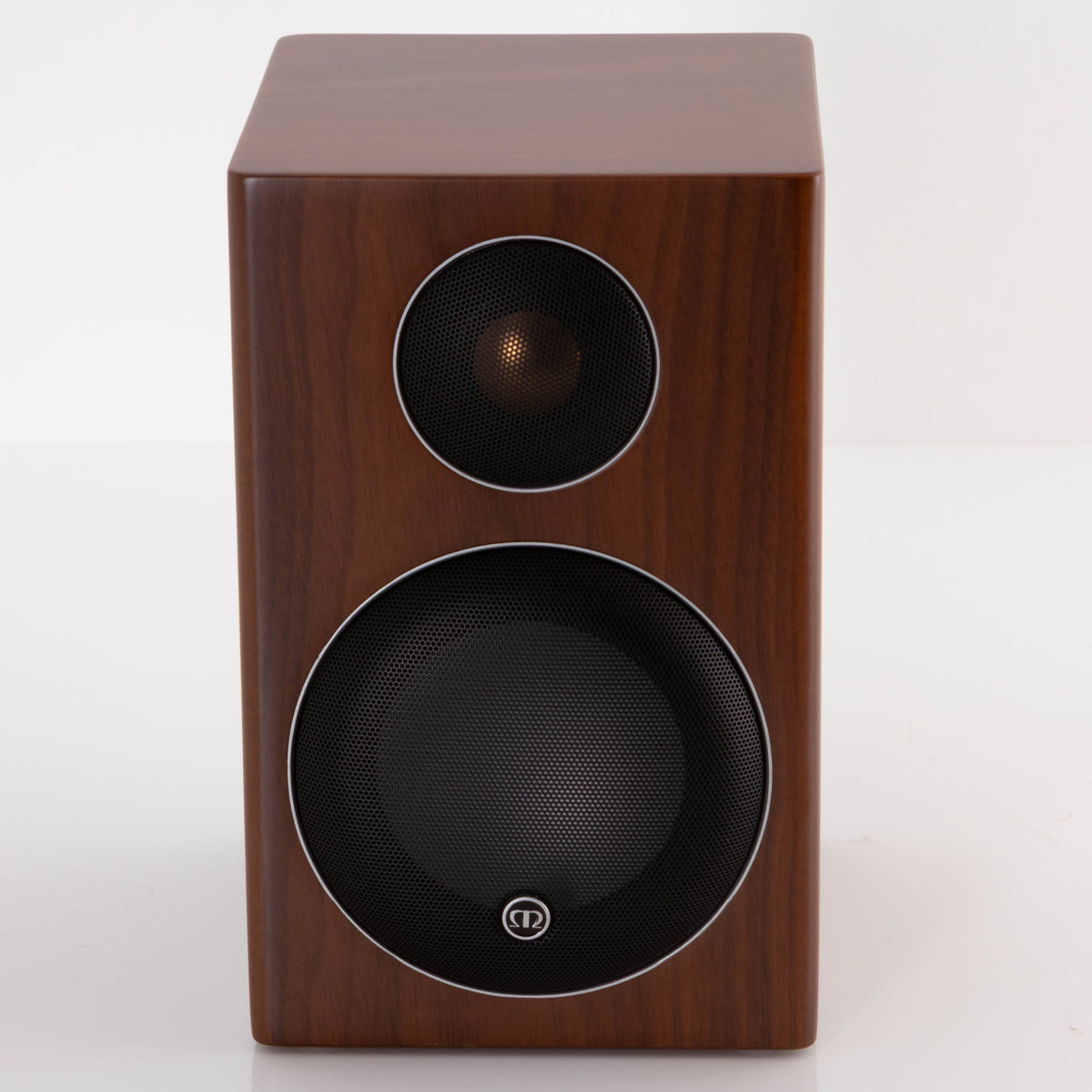 Front view of a used Monitor Audio Radius 90 Standmount Speaker in a Rosewood finish