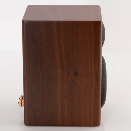 Left side view of a used Monitor Audio Radius 90 Standmount Speaker in a Rosewood finish