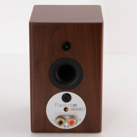 Rear view of a used Monitor Audio Radius 90 Standmount Speaker in a Rosewood finish