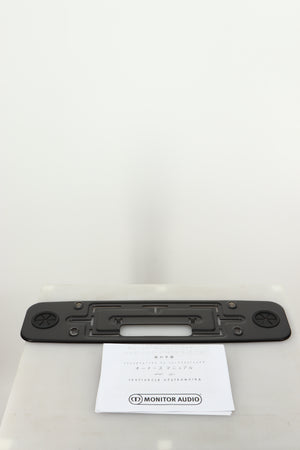 Accessories for a used Monitor Audio SB-4 Soundbar in a black finish showing Wall Mount and Manual