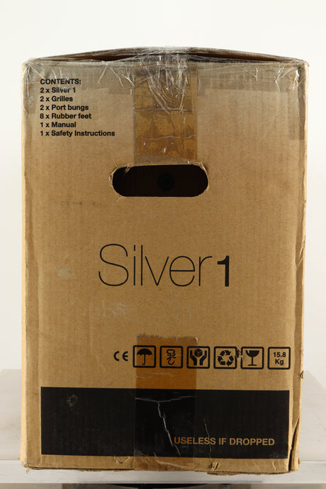 Box view of a used Monitor Audio Silver 1 Standmount Speaker in Natural Oak finish