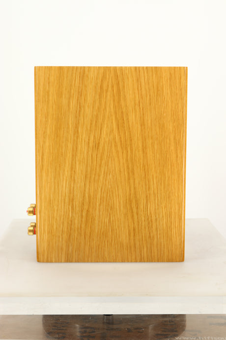 Side view of a used Monitor Audio Silver 1 Standmount Speaker in Natural Oak finish