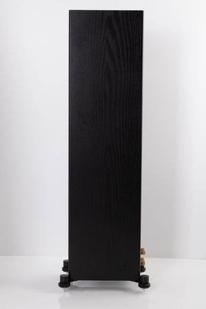 Side view of a used Monitor Audio Silver 200 Floorstanding Speaker in Black Oak