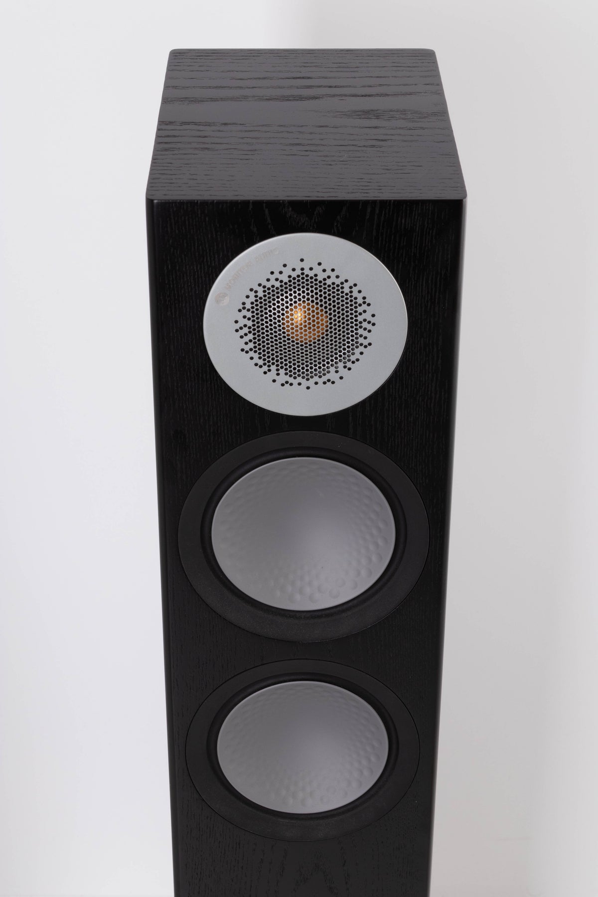Top view of a used Monitor Audio Silver 200 Floorstanding Speaker in Black Oak
