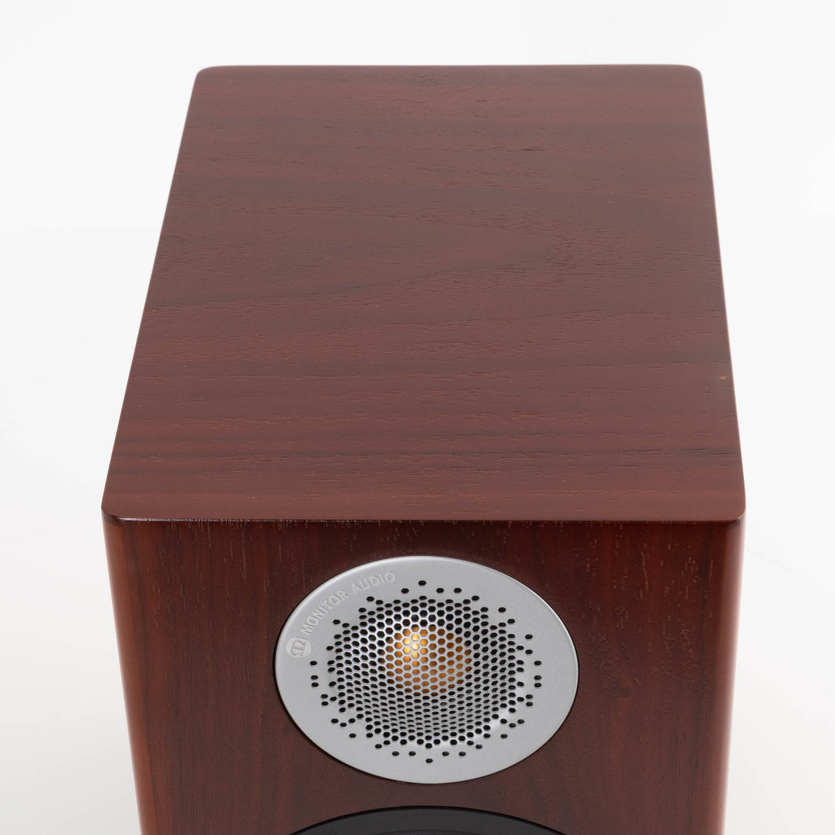 Top of a used Monitor Audio Silver 50 6G Standmount Speaker in a Walnut finish