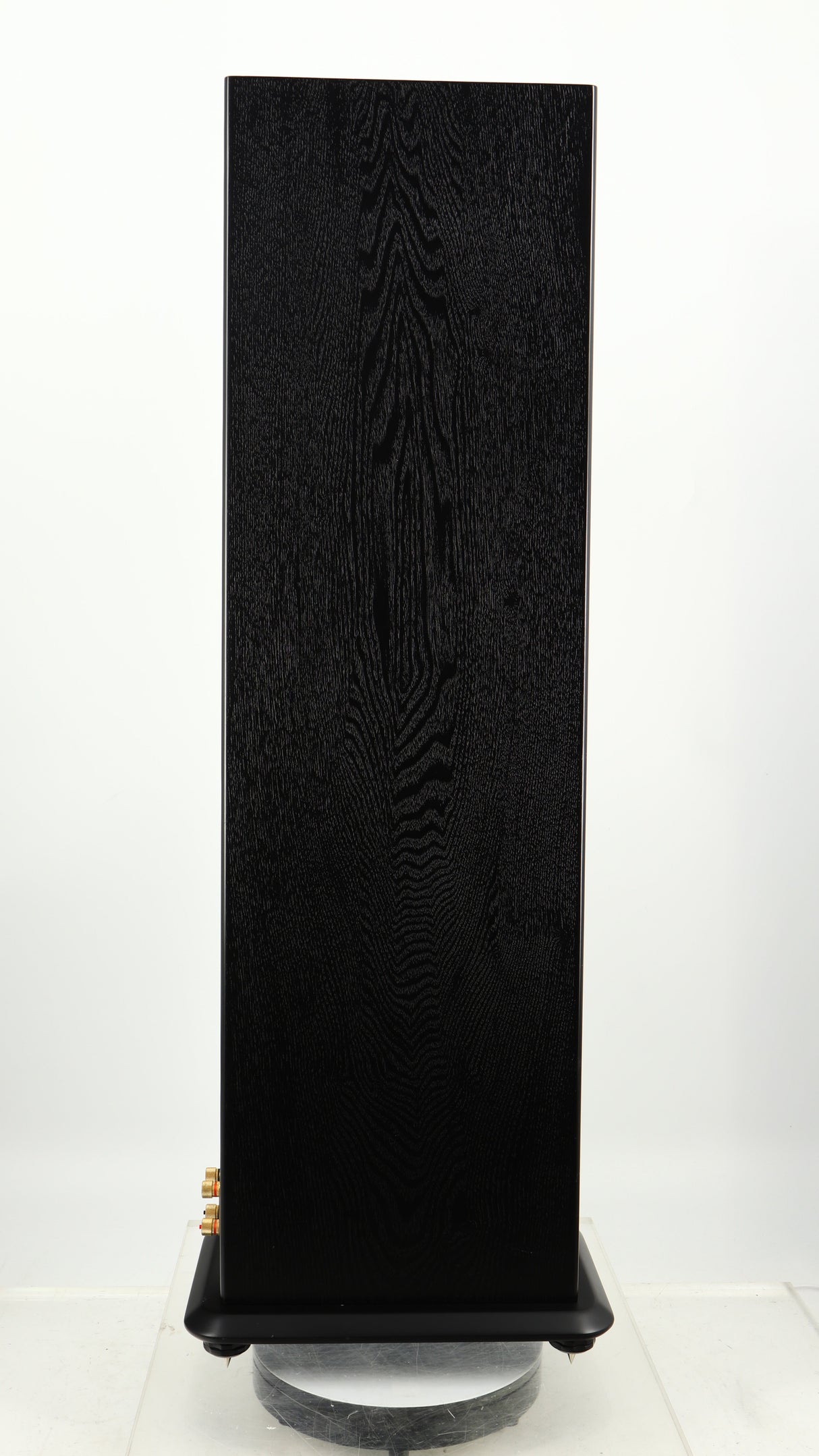 Left side view of a used Monitor Audio Silver 8 Floorstanding Speaker in a black oak finish