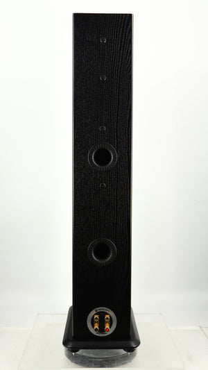 Rear view of a used Monitor Audio Silver 8 Floorstanding Speaker in a black oak finish