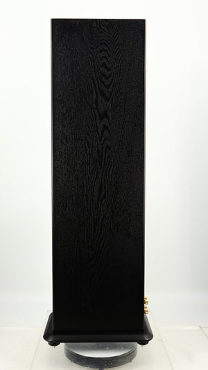 Right side of a used Monitor Audio Silver 8 Floorstanding Speaker in a black oak finish
