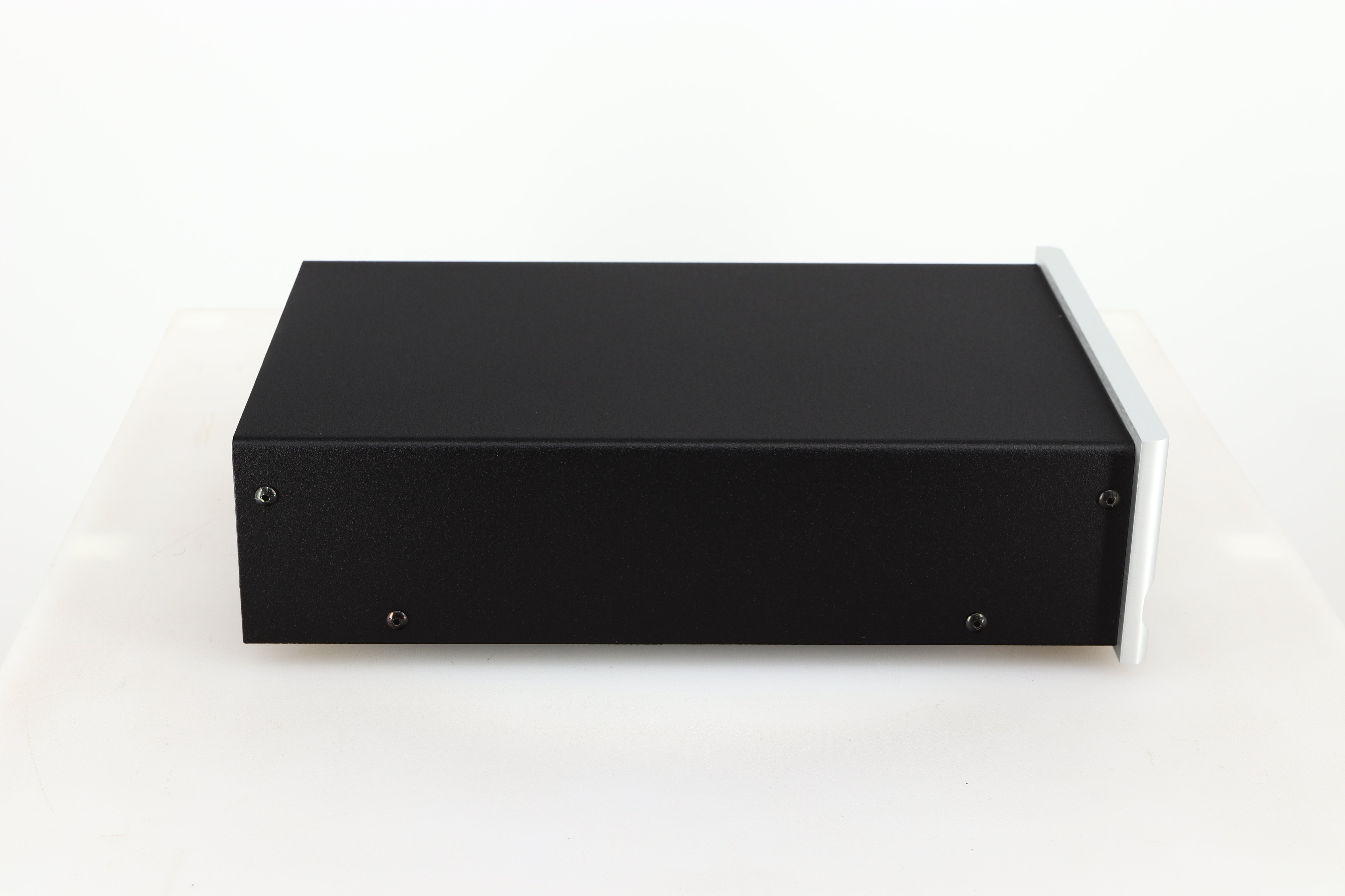 Left side view of a used Moon 310LP Phonostage in a silver finish