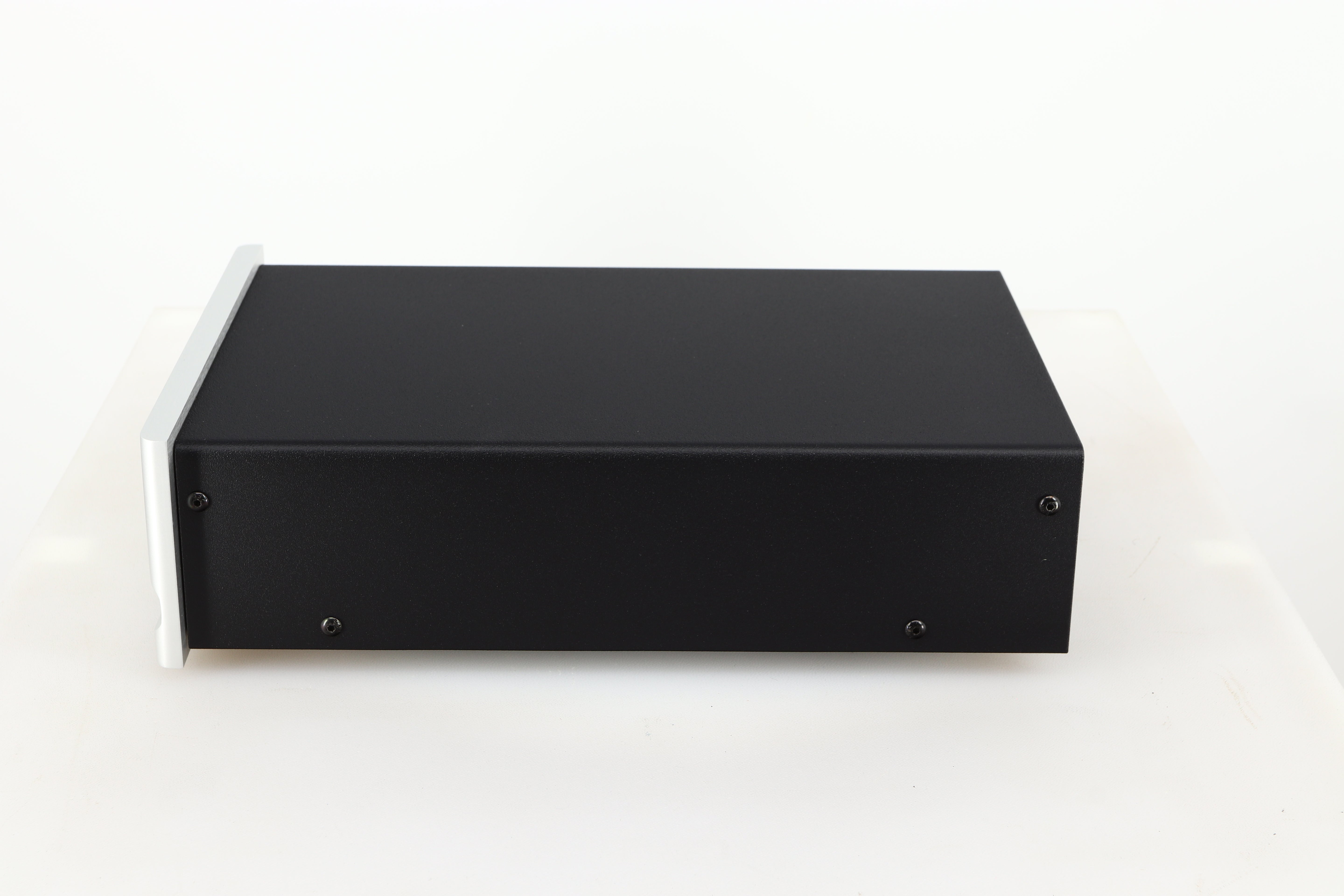 Right side view of a used Moon 320S Power Supply in a silver finish