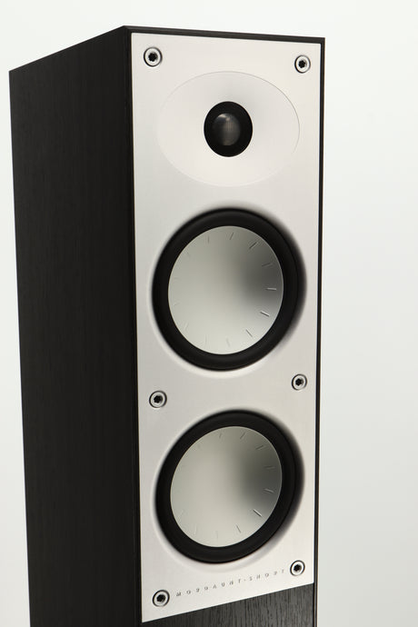 Close up view of a used Mordaunt Short Avant 908 Floorstanding Speaker in Black