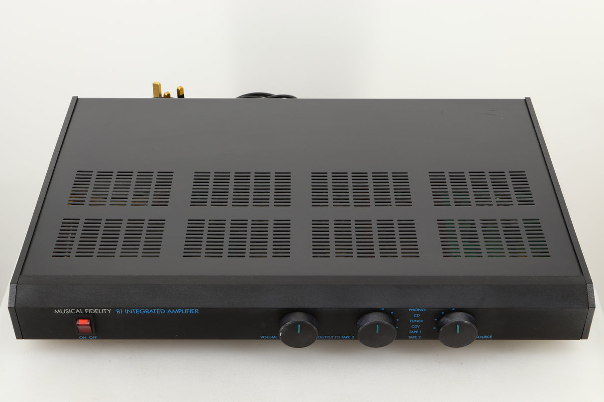 Top view of a used Musical Fidelity B1 Integrated Amplifier