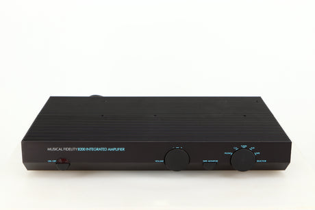 Front view of a used Musical Fidelity B200 Integrated Amplifier in a black finish