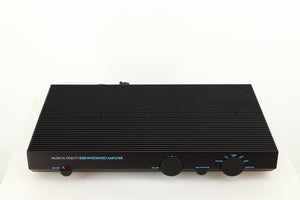 Top of a used Musical Fidelity B200 Integrated Amplifier in a black finish