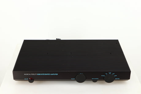 Top of a used Musical Fidelity B200 Integrated Amplifier in a black finish