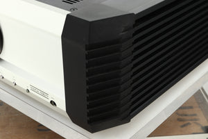 Front right corner view of a used Musical Fidelity KW550 Integrated Amplifier 