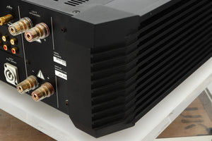 Back right corner view of a used Musical Fidelity KW550 Integrated Amplifier 