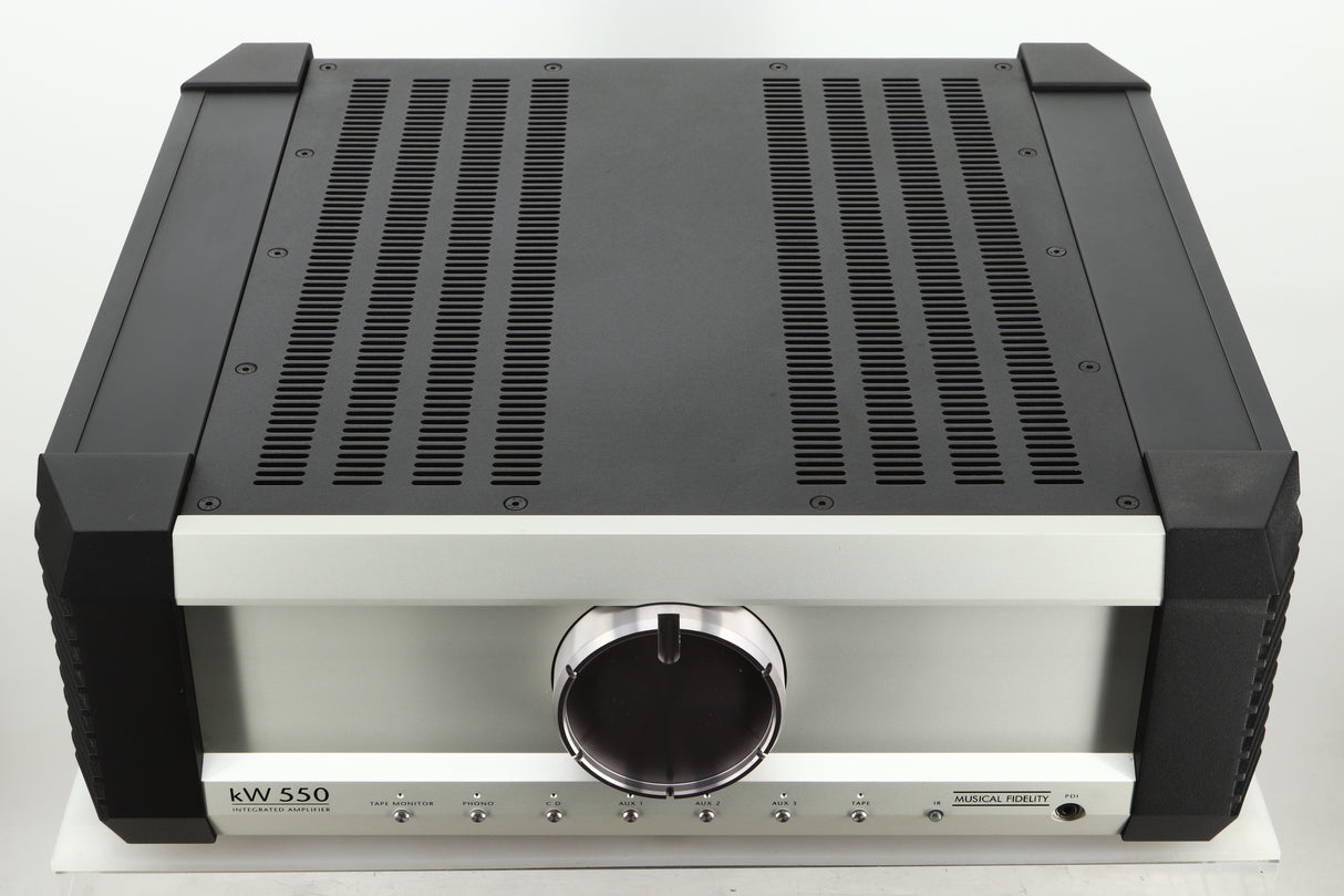 Top view of a used Musical Fidelity KW550 Integrated Amplifier 