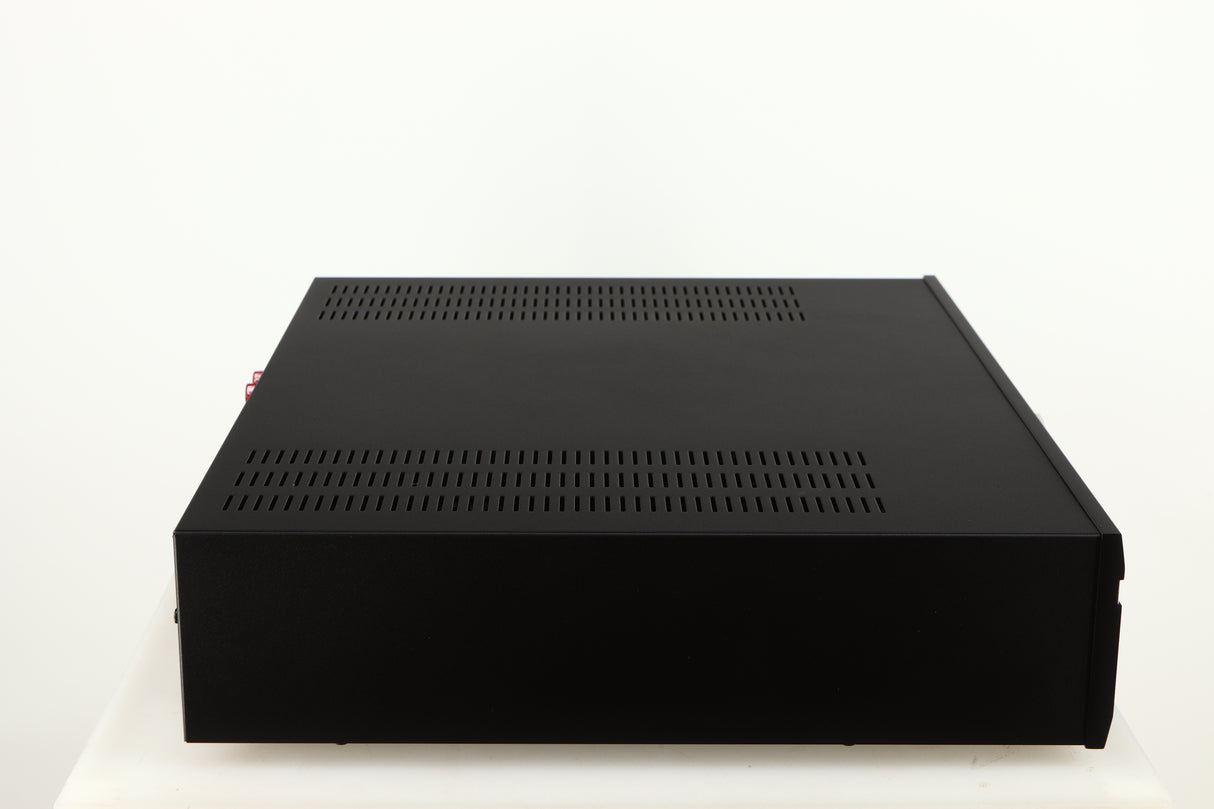 Left side view of a used Musical Fidelity M2si Integrated Amplifier in a black finish