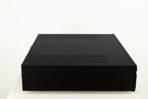 Left side view of a used Musical Fidelity M2si Integrated Amplifier in a black finish