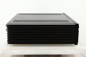 Side view of a used Musical Fidelity M6PRX Power Amplifier in Black finish