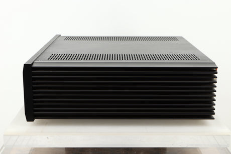 Side view of a used Musical Fidelity M6PRX Power Amplifier in Black finish