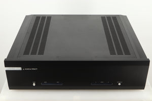Top view of a used Musical Fidelity M6PRX Power Amplifier in Black finish