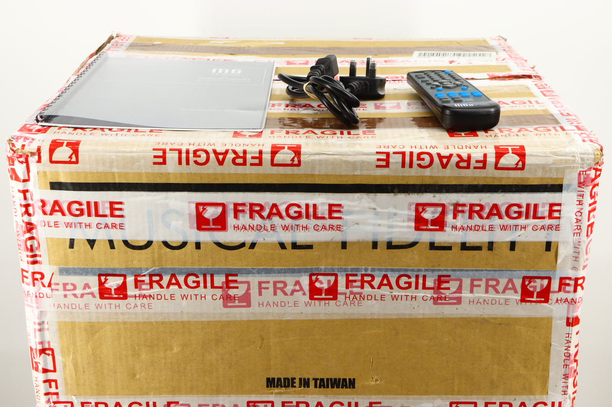Box of a used Musical Fidelity M6s Pre Amplifier in Black finish
