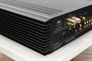 Rear left corner view of a used Musical Fidelity M6si Integrated Amplifier in Black finish 