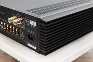 Rear right corner view of a used Musical Fidelity M6si Integrated Amplifier in Black finish 