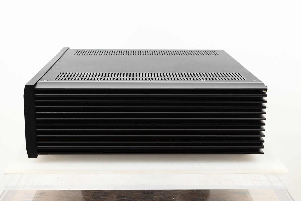 Side view of a used Musical Fidelity M6si Integrated Amplifier in Black finish 