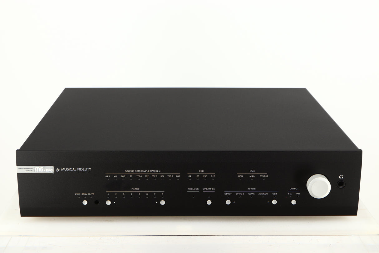 Front view of a used Musical Fidelity M6X DAC in a black finish