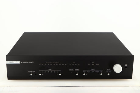 Front view of a used Musical Fidelity M6X DAC in a black finish