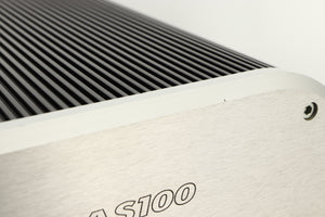 Close up view of a used Musical Fidelity X-AS100 Power Amplifier