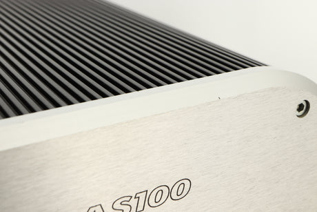 Close up view of a used Musical Fidelity X-AS100 Power Amplifier