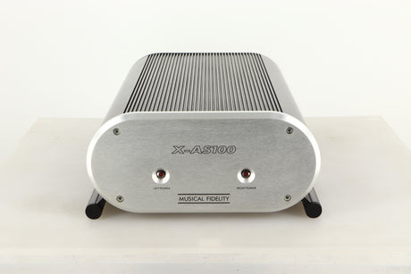 Front view of a used Musical Fidelity X-AS100 Power Amplifier