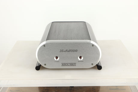 Front view of a used Musical Fidelity X-AS100 Power Amplifier