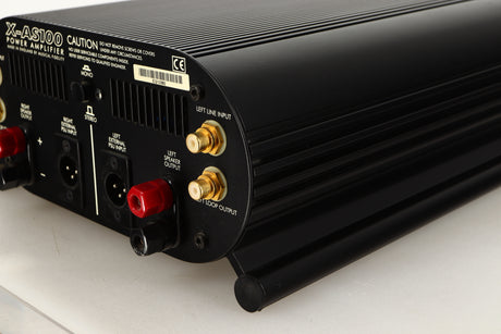 Rear right corner view of a used Musical Fidelity X-AS100 Power Amplifier