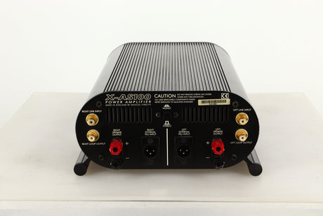 Rear view of a used Musical Fidelity X-AS100 Power Amplifier