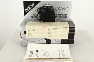 Box of a used Musical Fidelity X-Cans Headphone Amplifier with mains cable, and manual