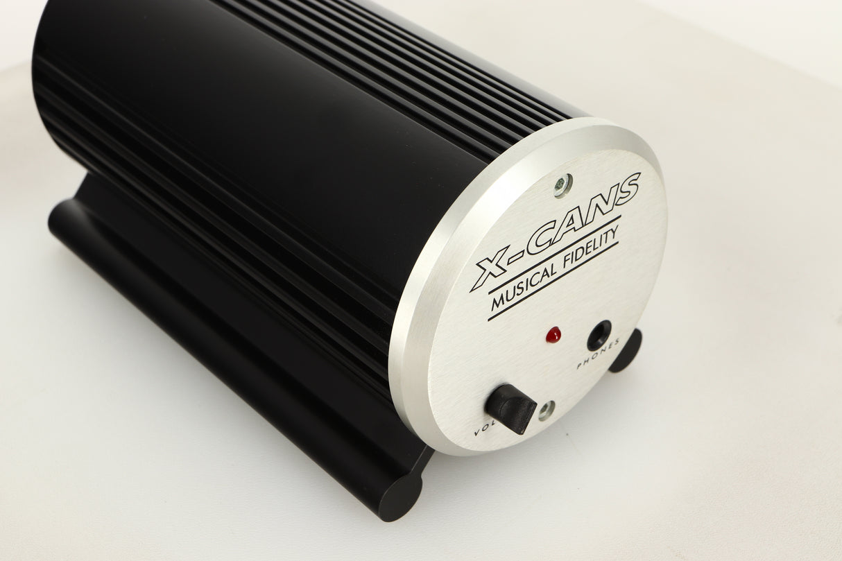 Front left corner view of a used Musical Fidelity X-Cans Headphone Amplifier