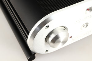 Close up of a used Musical Fidelity X-P100 Pre Amplifier showing very small nick on fascia
