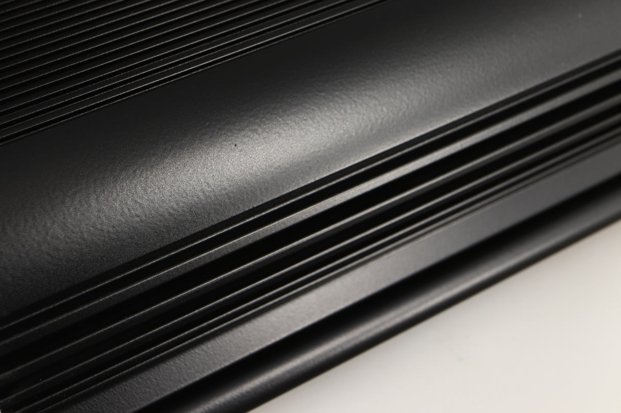Close up of a used Musical Fidelity X-P100 Pre Amplifier showing very small nick on right side