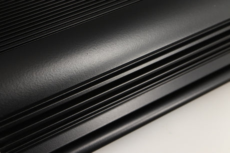 Close up of a used Musical Fidelity X-P100 Pre Amplifier showing very small nick on right side