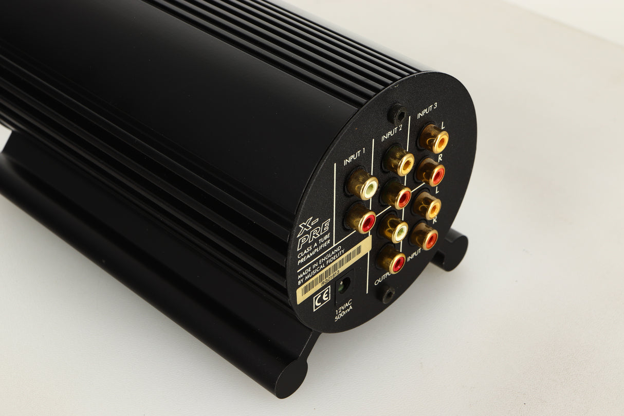 Rear left corner view of a used Musical Fidelity X-Pre Pre Amplifier